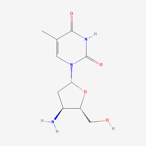 1-[(2R,4S,5S)-4-Amino-5-(hydroxymethyl)oxolan-2-yl]-5-methylpyrimidine-2,4-dione (CAS: 52450-18-7) - Chemical Structure and Molecular Formula 