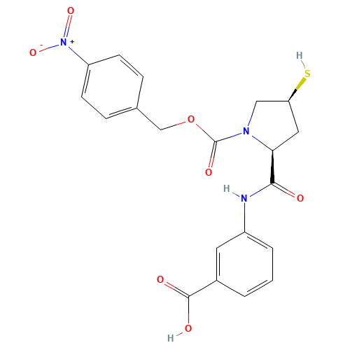3-[[[(2S,4S)-4-Mercapto-1-(4-nitrobenzyloxy)carbonyl-2-pyrrolidinyl]carbonyl]amino]benzoic acid (CAS: 202467-69-4) - Related Chemical Product