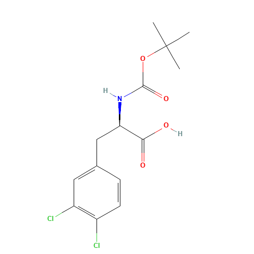 BOC-D-3,4-Dichlorophe (CAS: 114873-13-1) - Chemical Structure and Molecular Formula 