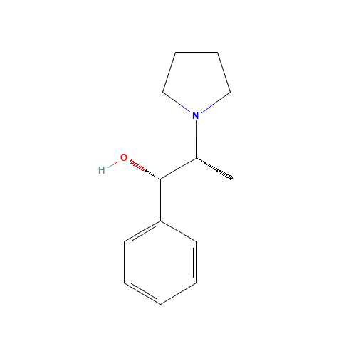 (1S,2R)-1-PHENYL-2-(1-PYRROLIDINYL)PROPAN-1-OL (CAS: 123620-80-4) - Chemical Structure and Molecular Formula 