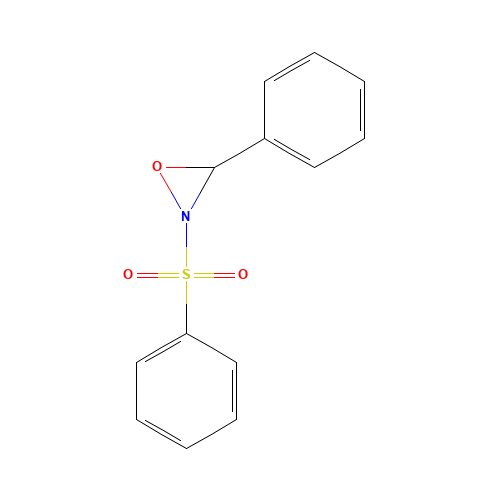 3-PHENYL-2-(PHENYLSULFONYL)-1,2-OXAZIRIDINE (CAS: 63160-13-4) - Chemical Structure and Molecular Formula 