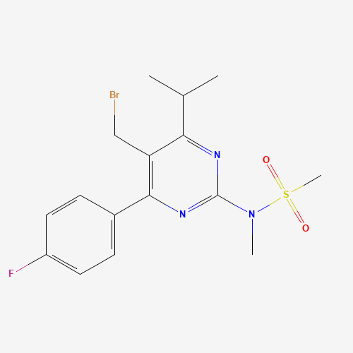 5-(Bromomethyl)-4-(4-fluorophenyl)-6-isopropyl-2-[methyl(methylsulfonyl)amino]pyrimidine (CAS: 799842-07-2) - Related Chemical Product