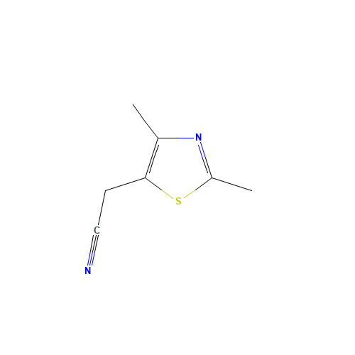 2-(2,4-dimethylthiazol-5-yl)acetonitrile (CAS: 50382-35-9) - Chemical Structure and Molecular Formula 