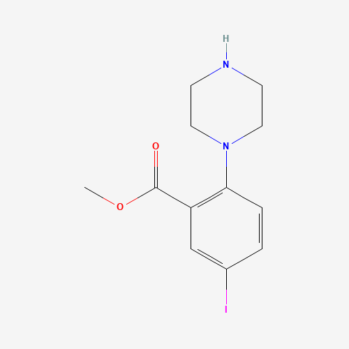 methyl 5-iodo-2-(piperazin-1-yl)benzoate (CAS: 1131587-36-4) - Chemical Structure and Molecular Formula 