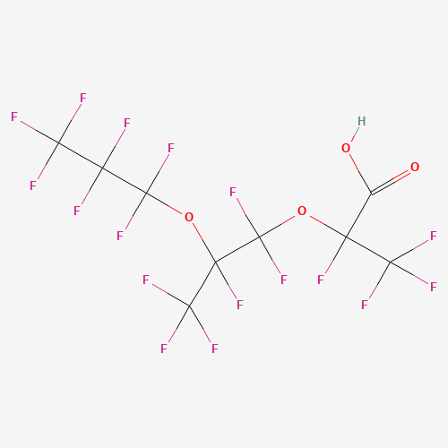 Perfluoro-2,5-dimethyl-3,6-dioxanonanoic acid (CAS: 13252-14-7) - Chemical Structure and Molecular Formula 