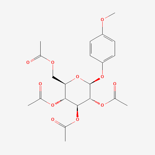 4-METHOXYPHENYL 2,3,4,6-TETRA-O-ACETYL-BETA-D-GLUCOPYANOSIDE chemical structure 4-METHOXYPHENYL 2,3,4,6-TETRA-O-ACETYL-BETA-D-GLUCOPYANOSIDE (CAS: 14581-81-8) - Chemical Structure and Molecular Formula