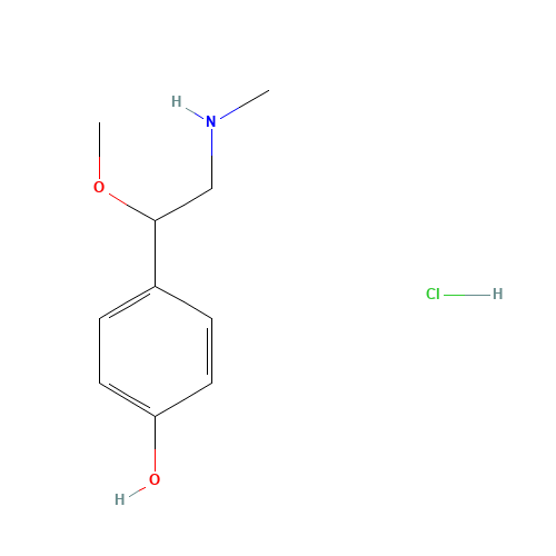 beta-Methoxysynephrine hydrochloride (CAS: 15096-17-0) - Chemical Structure and Molecular Formula 