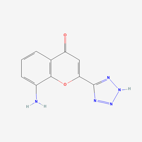 8-Amino-4-oxo-2-(tetrazol-5-yl)-4H-1-benzopyran (CAS: 110683-22-2) - Chemical Structure and Molecular Formula 