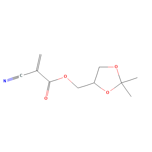 2-Cyano-2-propenoic acid (2,2-dimethyl-1,3-dioxolan-4-yl)methyl ester (CAS: 66470-69-7) - Chemical Structure and Molecular Formula 