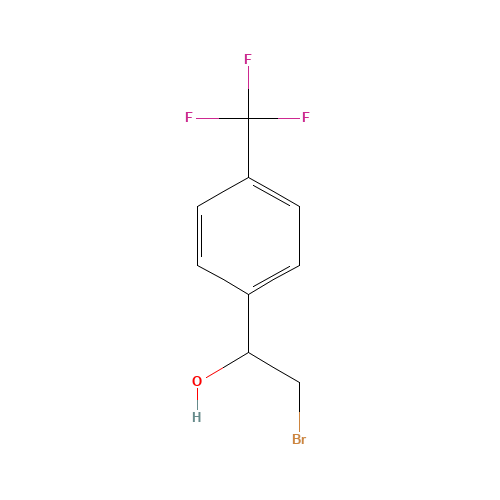2-bromo-1-(4-(trifluoromethyl)phenyl)ethanol (CAS: 32687-39-1) - Chemical Structure and Molecular Formula 