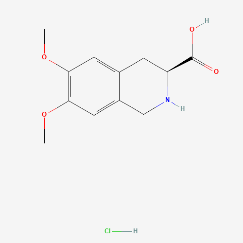 1,2,3,4-Tetrahydro-6,7-dimethoxy-3-isoquinolinecarboxylic acid hydrochloride (CAS: 82586-62-7) - Chemical Structure and Molecular Formula 