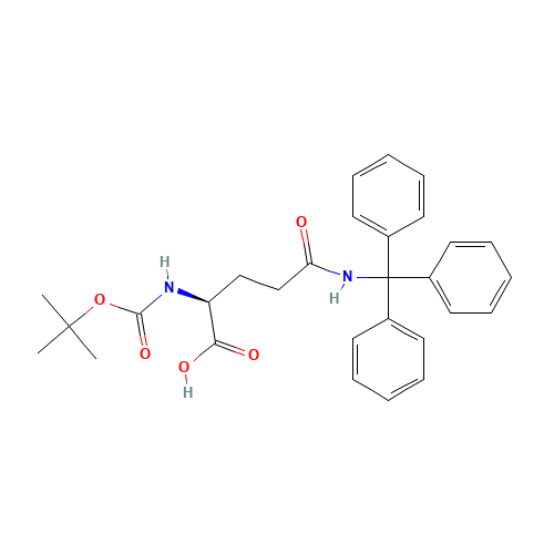N-Boc-N'-trityl-L-glutamine (CAS: 132388-69-3) - Chemical Structure and Molecular Formula 