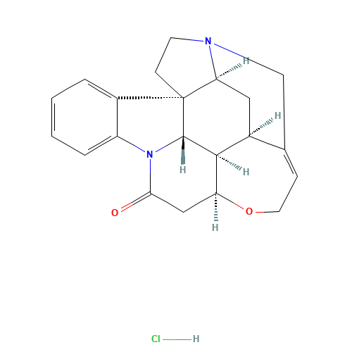 STRYCHNINE HYDROCHLORIDE (CAS: 1421-86-9) - Chemical Structure and Molecular Formula 
