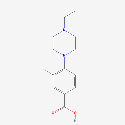 4-(4-ethylpiperazin-1-yl)-3-iodobenzoic acid (CAS: 1131614-87-3) - Chemical Structure and Molecular Formula 