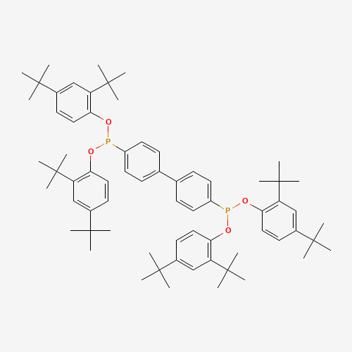 Tetrakis(2,4-di-tert-butylphenyl)-1,1-biphenyl-4,4'-diylbisphosphonite (CAS: 38613-77-3) - Chemical Structure and Molecular Formula 