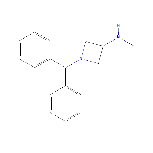 1-Benzhydryl-N-methyl-3-azetidinamine (CAS: 69159-49-5) - Chemical Structure and Molecular Formula 