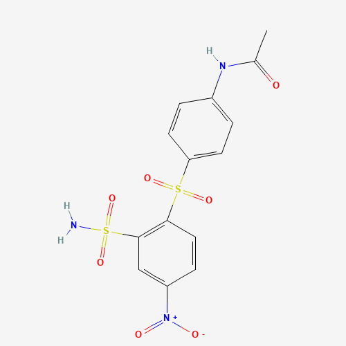 N-[4-(4-NITRO-2-SULFAMOYL-BENZENESULFONYL)-PHENYL]-ACETAMIDE (CAS: 25006-65-9) - Chemical Structure and Molecular Formula 