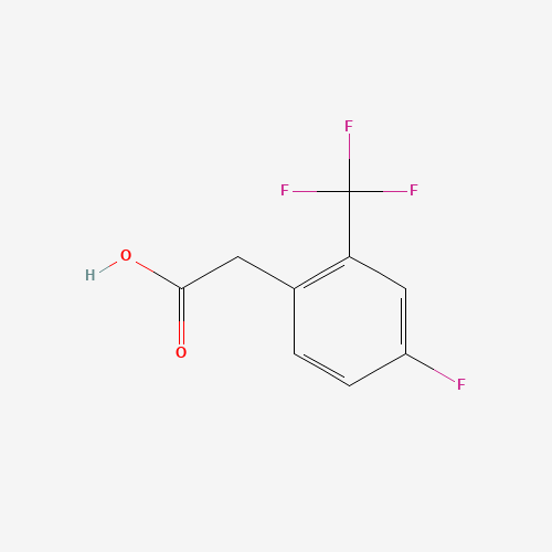 4-FLUORO-3-(TRIFLUOROMETHYL)PHENYLACETIC ACID (CAS: 195447-80-4) - Chemical Structure and Molecular Formula 