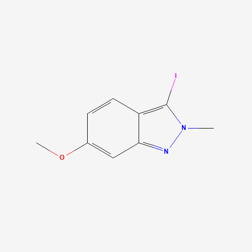 3-iodo-6-methoxy-2-methyl-2H-indazole (CAS: 1150618-47-5) - Chemical Structure and Molecular Formula 