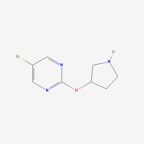 5-BROMO-2-(PYRROLIDIN-3-YLOXY)PYRIMIDINE (CAS: 914347-82-3) - Chemical Structure and Molecular Formula 