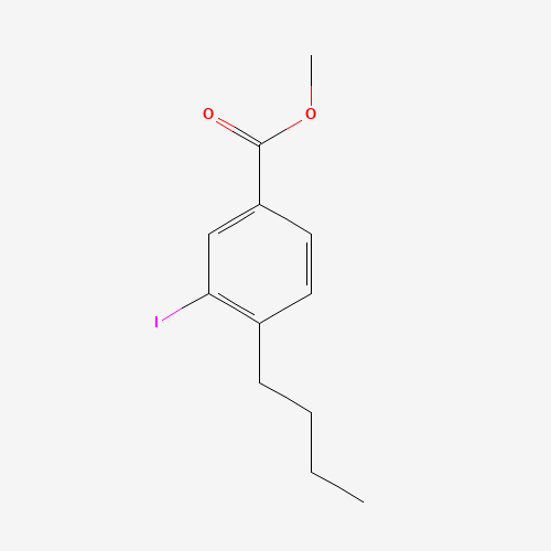 methyl 4-butyl-3-iodobenzoate (CAS: 1131588-18-5) - Chemical Structure and Molecular Formula 
