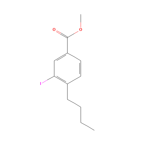 methyl 4-butyl-3-iodobenzoate (CAS: 1131588-18-5) - Chemical Structure and Molecular Formula 