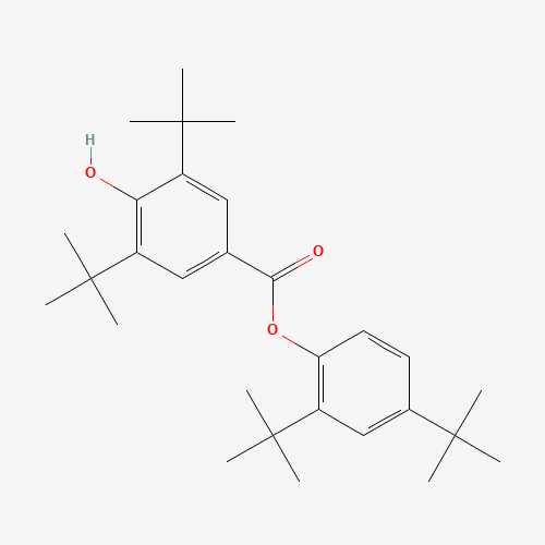2,4-Di-tert-butylphenyl 3,5-di-tert-butyl-4-hydroxybenzoate (CAS: 4221-80-1) - Chemical Structure and Molecular Formula 