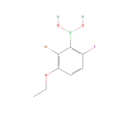 2-BROMO-3-ETHOXY-6-FLUOROPHENYLBORONIC& (CAS: 849052-19-3) - Chemical Structure and Molecular Formula 