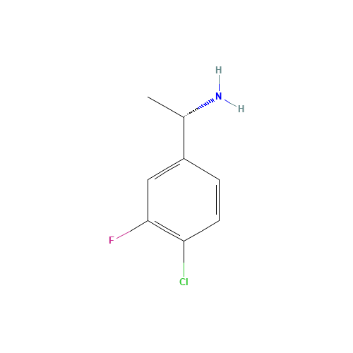 (S)-1-(4-Chloro-3-fluorophenyl)ethanamine (CAS: 1114559-11-3) - Chemical Structure and Molecular Formula 