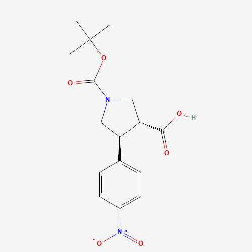 Trans-1-Boc-4-(4-nitrophenyl)pyrrolidine-3-carboxylic acid (CAS: 959579-94-3) - Chemical Structure and Molecular Formula 
