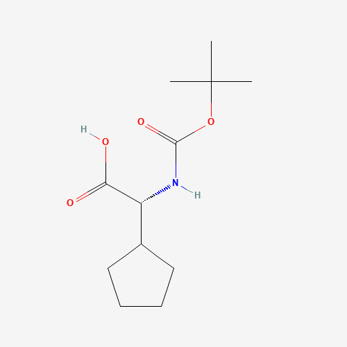 Boc-D-Cyclopentylglycine (CAS: 156881-63-9) - Chemical Structure and Molecular Formula 
