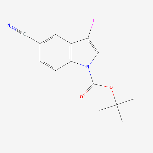 5-CYANO-3-IODOINDOLE-1-CARBOXYLIC ACID TERT-BUTYL ESTER (CAS: 864685-26-7) - Chemical Structure and Molecular Formula 
