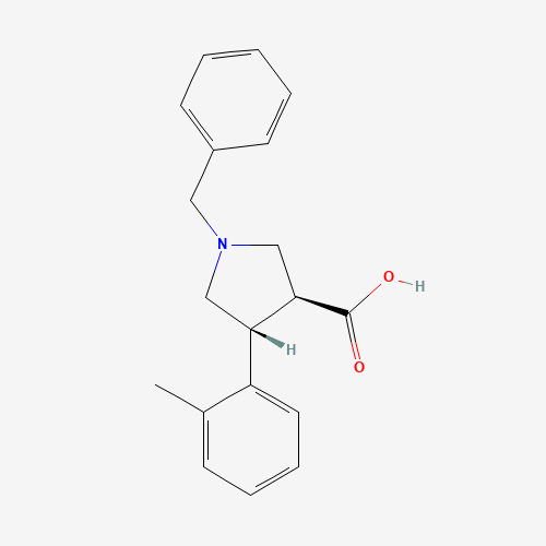 Trans-1-benzyl-4-o-tolylpyrrolidine-3-carboxylic acid (CAS: 1161787-69-4) - Chemical Structure and Molecular Formula 