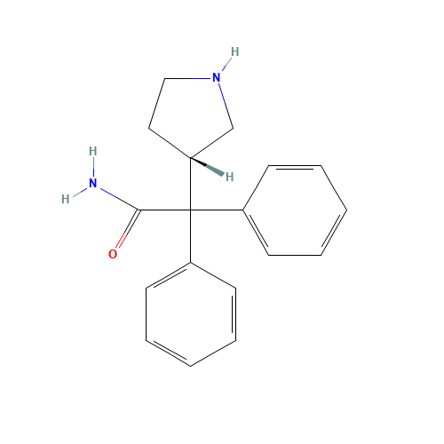 3-(S)-(1-Carbamoyl-1,1-diphenylmethyl)pyrrolidine (CAS: 134002-25-8) - Chemical Structure and Molecular Formula 