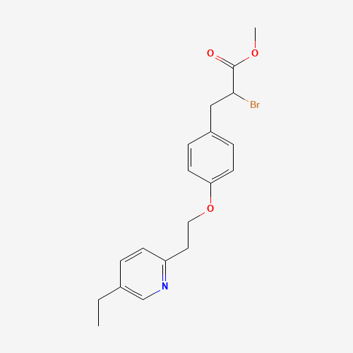 2-Bromo-3-[4-(2-(5-ethyl-2-pyridyl)ethoxy)phenyl]propionic acid methyl ester (CAS: 105355-25-7) - Chemical Structure and Molecular Formula 
