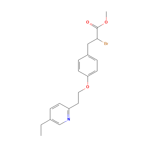 2-Bromo-3-[4-(2-(5-ethyl-2-pyridyl)ethoxy)phenyl]propionic acid methyl ester (CAS: 105355-25-7) - Related Chemical Product