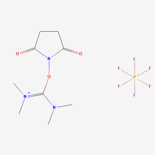 N,N,N',N'-Tetramethyl-O-(N-succinimidyl)uronium hexafluorophosphate (CAS: 265651-18-1) - Chemical Structure and Molecular Formula 