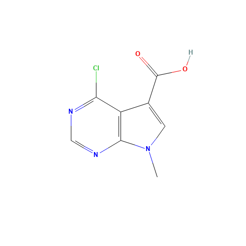 4-Chloro-7-methyl-7H-pyrrolo[2,3-d]pyrimidine-5-carboxylic acid (CAS: 1069473-61-5) - Chemical Structure and Molecular Formula 