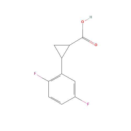 2-(2,5-difluorophenyl)cyclopropanecarboxylic acid (CAS: 1157698-34-4) - Chemical Structure and Molecular Formula 