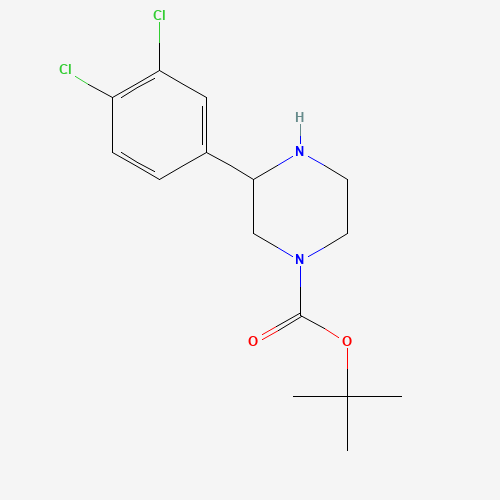 1-BOC-3-(3,4-DICHLOROPHENYL)PIPERAZINE (CAS: 185110-16-1) - Chemical Structure and Molecular Formula 