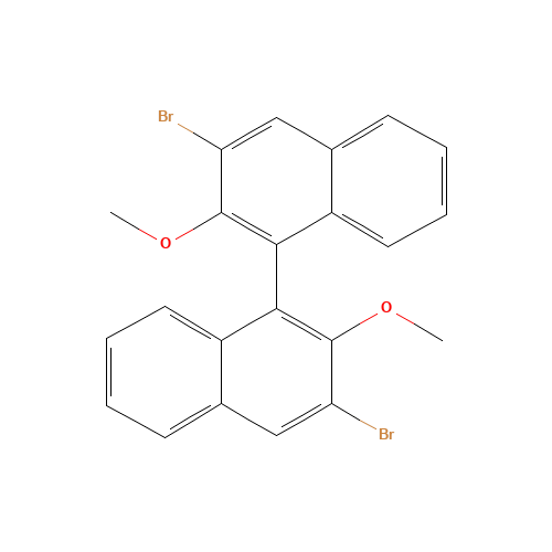 (R)-3,3'-DIBROMO-2,2'-DIMETHOXY-1,1'-BINAPHTHYL (CAS: 75714-60-2) - Chemical Structure and Molecular Formula 