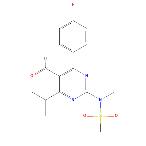 4-(4-fluorophenyl)-6-isopropyl-2-(N-methyl-N-methylSulfonylamino)pyrimidine-5-carboxaldehyde (CAS: 147118-37-4) - Chemical Structure and Molecular Formula 