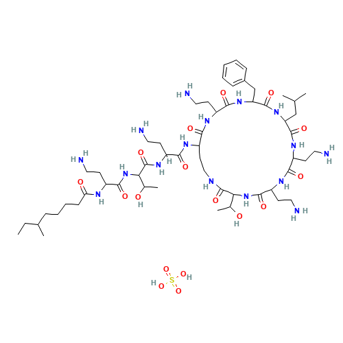 Polymyxin B sulfate (CAS: 1405-20-5) - Chemical Structure and Molecular Formula 
