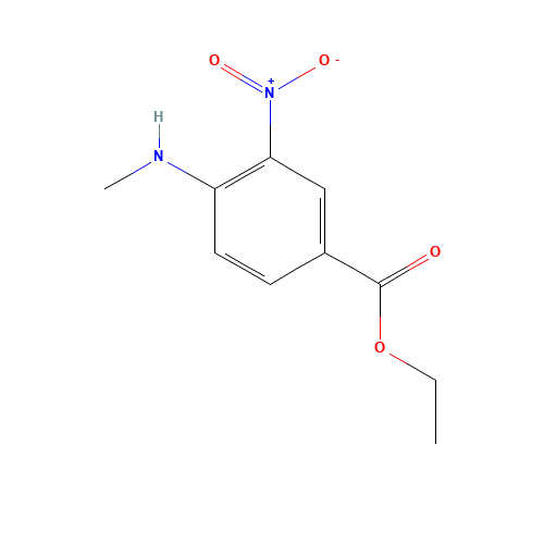 Ethyl4-methylamino-3-nitrobenzoate (CAS: 71254-71-2) - Chemical Structure and Molecular Formula 