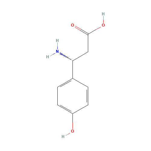 (R)-3-AMINO-3-(4-HYDROXY-PHENYL)-PROPIONIC ACID (CAS: 73025-69-1) - Chemical Structure and Molecular Formula 