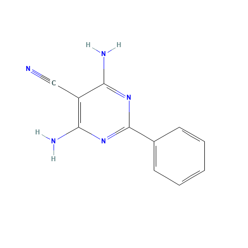 4,6-diamino-2-phenylpyrimidine-5-carbonitrile (CAS: 91093-93-5) - Chemical Structure and Molecular Formula 