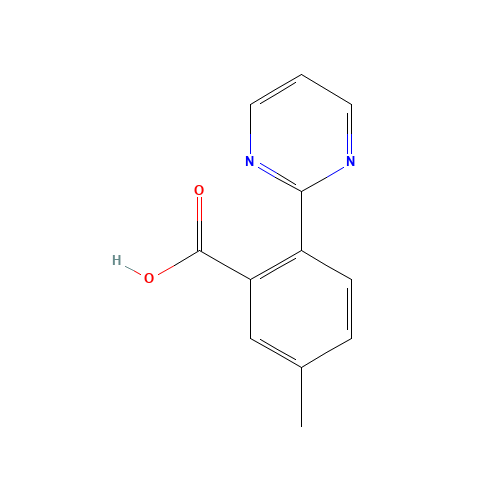 5-methyl-2-(pyrimidin-2-yl)benzoic acid (CAS: 1088994-22-2) - Chemical Structure and Molecular Formula 