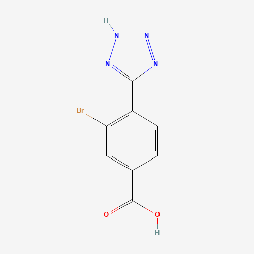 3-bromo-4-(1H-tetrazol-5-yl)benzoic acid (CAS: 1131615-11-6) - Chemical Structure and Molecular Formula 