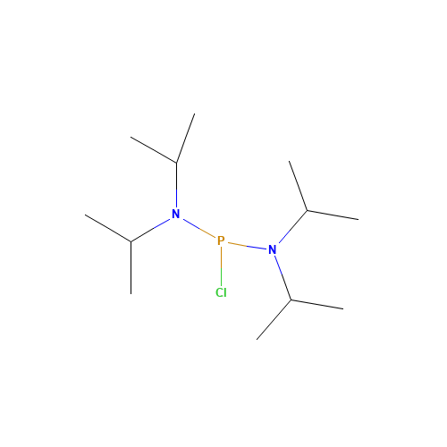 BIS(DIISOPROPYLAMINO)CHLOROPHOSPHINE (CAS: 56183-63-2) - Chemical Structure and Molecular Formula 