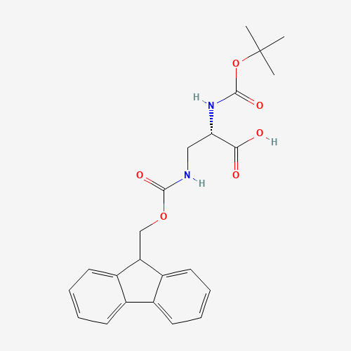 BOC-DAP(FMOC)-OH (CAS: 122235-70-5) - Chemical Structure and Molecular Formula 